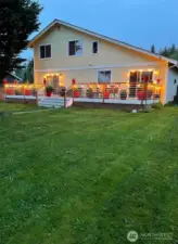 Peaceful fully fenced in back yard.