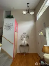 Front entry with Tiffany lighting above! Beautiful!