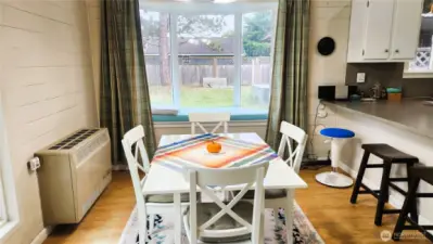 Dining area with natural gas heater