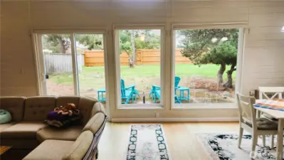 Inside views to private backyard