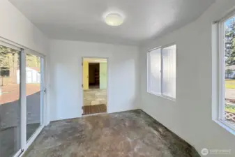 Breezeway with slider-Entrance to Garage