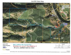 Assessor map showing lots and access