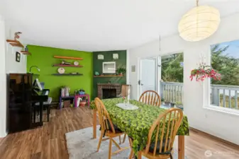 Wood burning fireplace