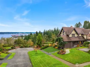 Sited on a quiet cul de sac, this home is noted as one of the most beautiful North Tacoma streets, as the location was selected as a perfect street for a movie filming.
