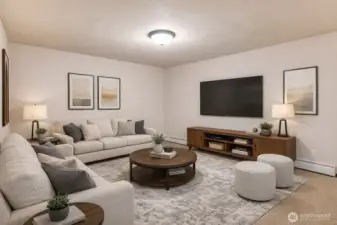 Virtually staged finished room 2 in basement