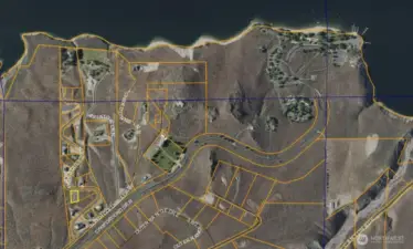 The yellow box is the property for sale.