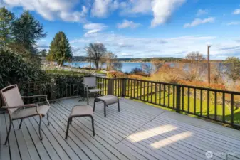 More the upper level deck, it's that big. Relax and entertain with water views.