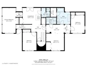 Map of lower level rooms.