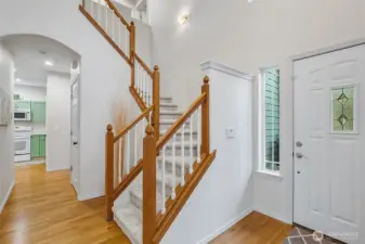 entry and stairs to upper level