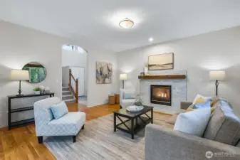 living room with fireplace