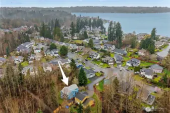 The lake is a short walk from the house