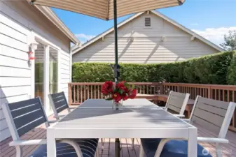 Soak up the warmth or hide under the umbrella on a sunny, Port Ludlow a