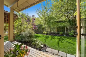 ...with mature plantings offering privacy, color, and fabulous filtered light