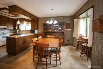 Light and bright eating space.