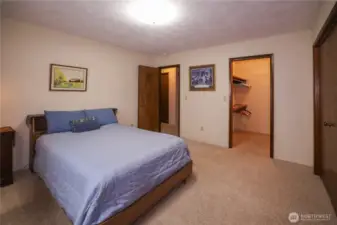 Ample bedroom with walk-in closet.