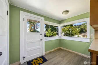 Entry from the backyard. Powder bath is here as well