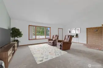 Virtually staged living room.