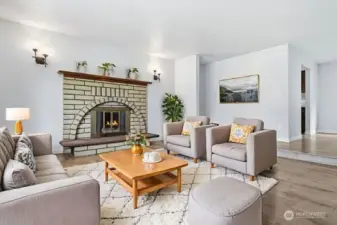 And yet another staging idea for the living room space. There is also a large family room off the kitchen so all your furniture will fit into this home nicely