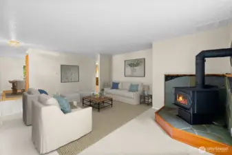 Cozy wood burning stove for chilly winter nights