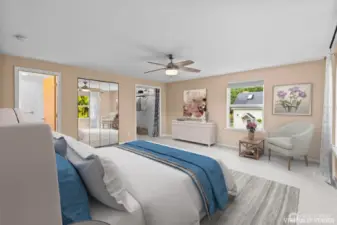 Primary suite is very spacious and light