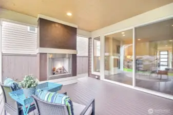 Deck to Large slider to the Dining room and another large slider to Great room