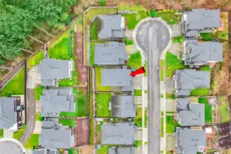 Property located in cul-de-sac