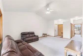 Bright Single-Level Living Room with Easy Flow to Dining Area - Virtually Decluttered