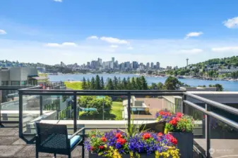 Incredible Views from the Roof-Deck of Gasworks, Downtown Seattle, Lake Union, and all surrounding communities.