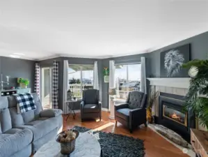 Spacious living room shows off the fantastic views.