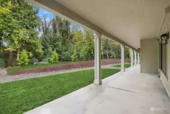 Step outside to the covered patio