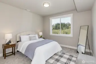 Large daylight basement guest bedroom