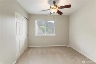 Bedroom 3 also features a ceiling fan!