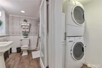 Full bath and laundry room