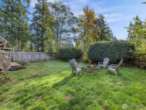 Large backyard is perfect for yard games!