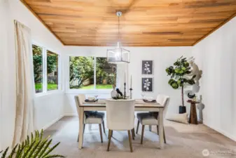 There's ample room for a dinner party or special event in this dining area.