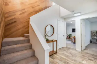 Let's go up the stairs to explore the upper level!