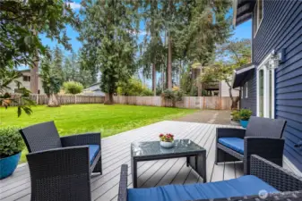 Pull up your favorite patio chair and unwind, overlooking the huge, level backyard.