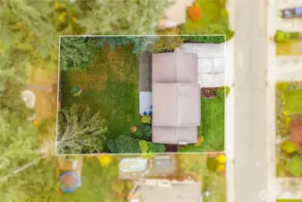 The layout of this generous 11,466 sq ft property is shown in this bird's eye view.