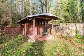 Additional shed outdoors for even  more storage!