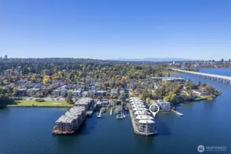 Easy access to downtown Seattle and Eastside. City park to the south of the building.