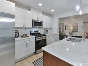 New kitchen with SS appliances.