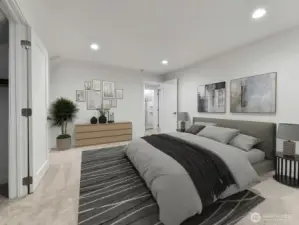 Virtually staged upstairs 2nd bedroom.