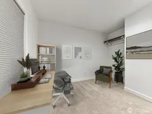 Virtually staged upstairs 4th bedroom or office.