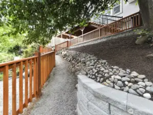 New fence and pathway to the back yard.