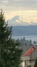 Mt Rainier and Puget Sound water view