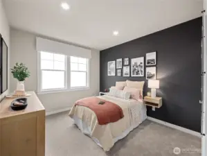Bedroom/Office on main level with walk-in closet is one of the features makes this home desirable.   Photo is representational.  Actual home is under construction and finishes and colors will vary. See site agent for details.