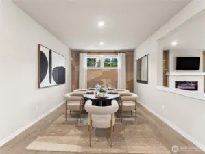 Very spacious dining room. Photo is representational. Actual home is under construction and finishes and colors will vary. See site agent for details.