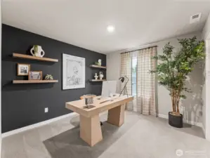 Another spare bedroom with walk-in closet. Photo is representational. Actual home is under construction and finishes and colors will vary. See site agent for details.