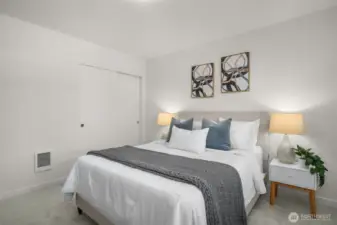 A peaceful and inviting bedroom designed for relaxation. A fresh start every morning and a restful night every evening!