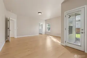 Enormous primary bedroom with sitting area, 5 pc bath with walk-in closet, double sinks, soaking tub, shower and water closet; Plus access to private covered patio.